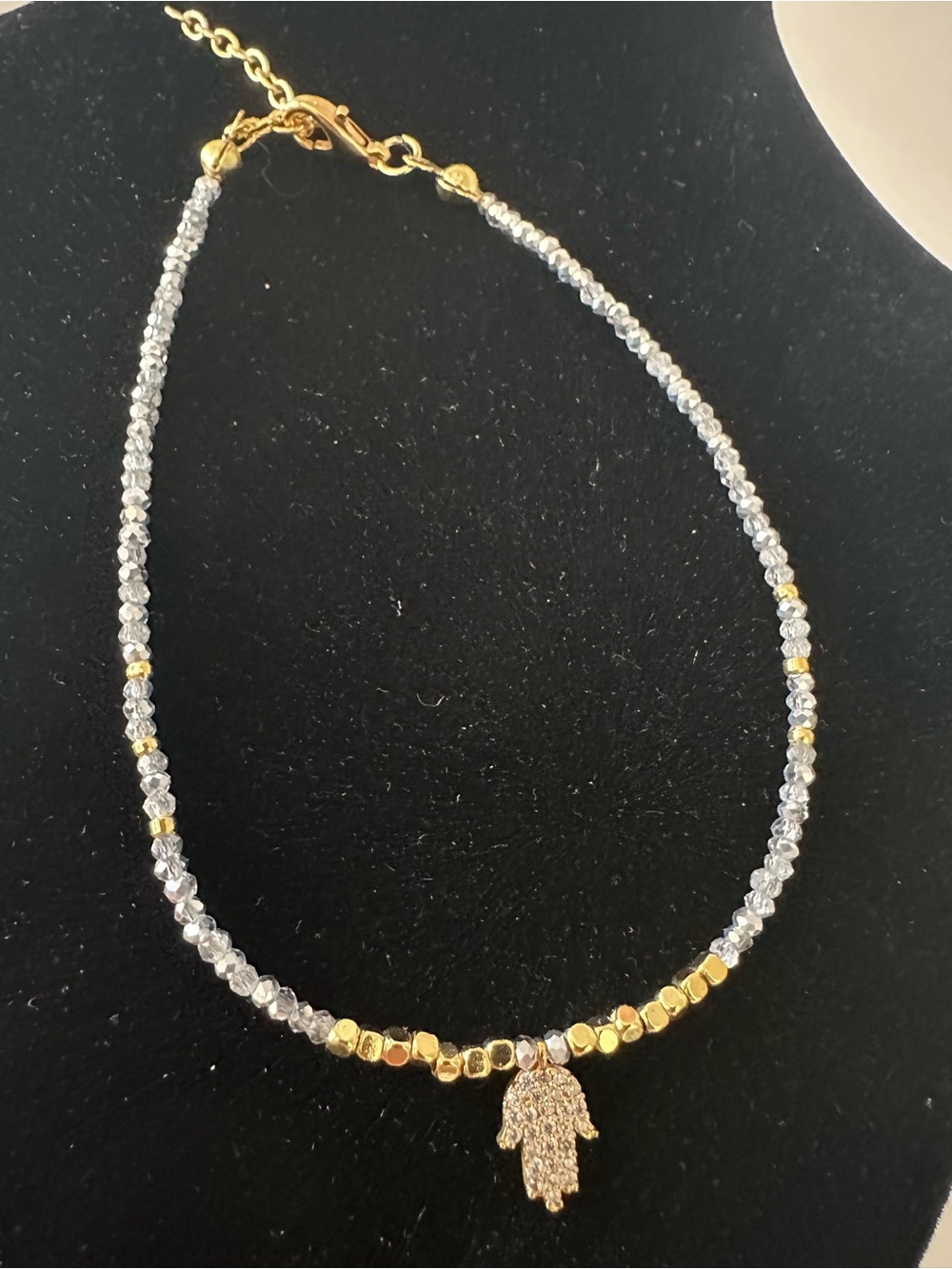 Gold Hamsa Charm Beaded Bracelet - Women Jewelry